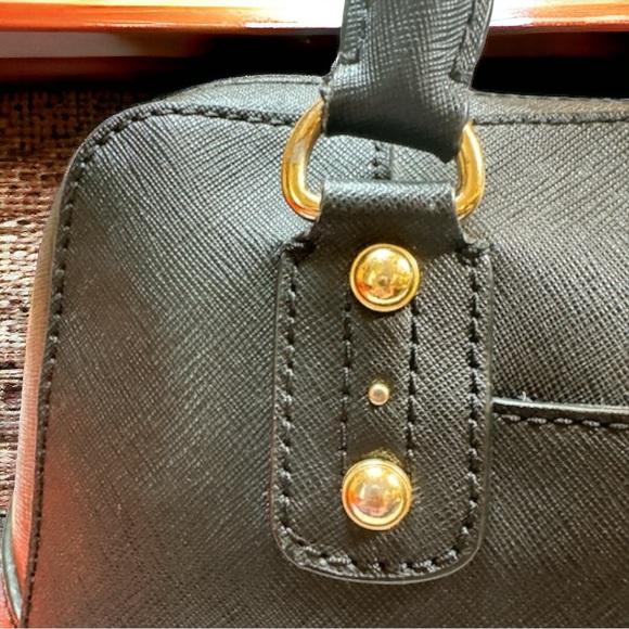 Michael Kors Saffiano Ayden Black Leather Satchel Handbag Excellent Condition - Picture 9 of 17